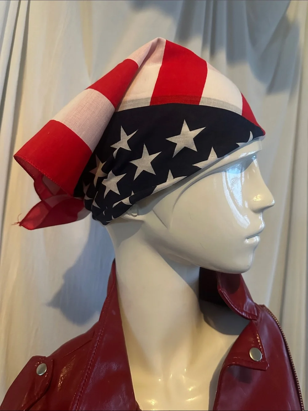 Bandana square scarf headwear neck tie 22x22” new USA Flag